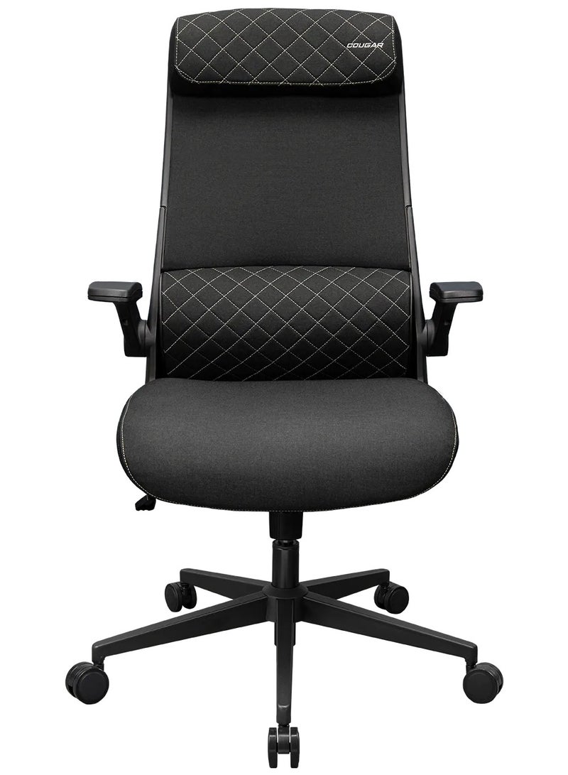Cougar STRYDER Ergonomic Gaming Chair with Adjustable Headrest, Lumbar Support, Multi-Density Foam Seat, Flip-Up Armrests, Breathable Fabric, Heavy-Duty Base & Smooth Casters, Office & Gaming Chair, Black | 3MSTDBLB.0001 - Image 1