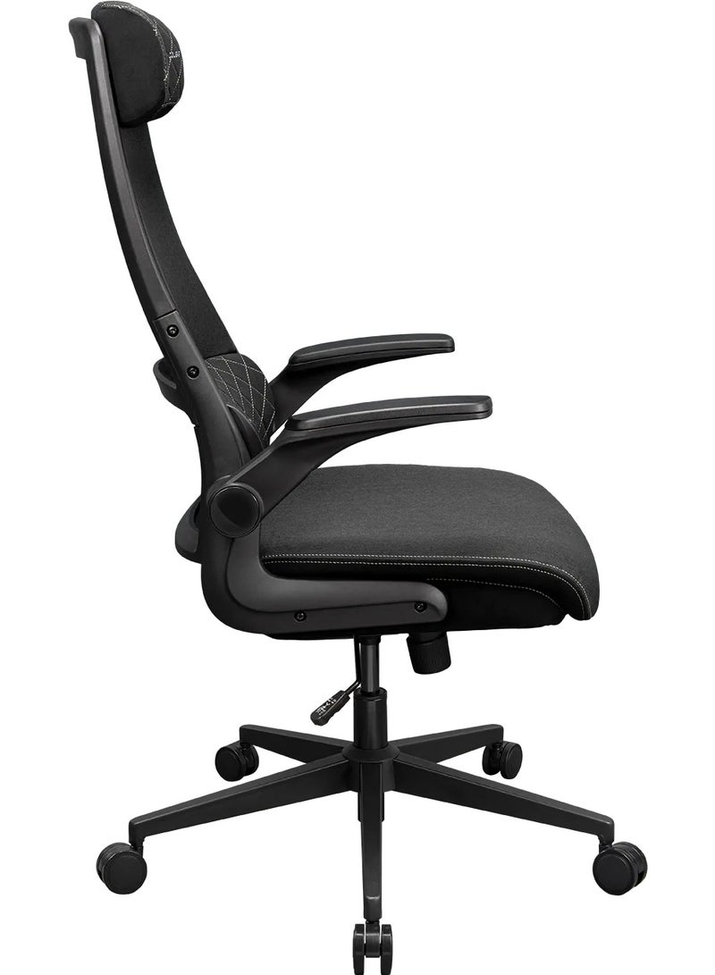 Cougar STRYDER Ergonomic Gaming Chair with Adjustable Headrest, Lumbar Support, Multi-Density Foam Seat, Flip-Up Armrests, Breathable Fabric, Heavy-Duty Base & Smooth Casters, Office & Gaming Chair, Black | 3MSTDBLB.0001 - Image 4