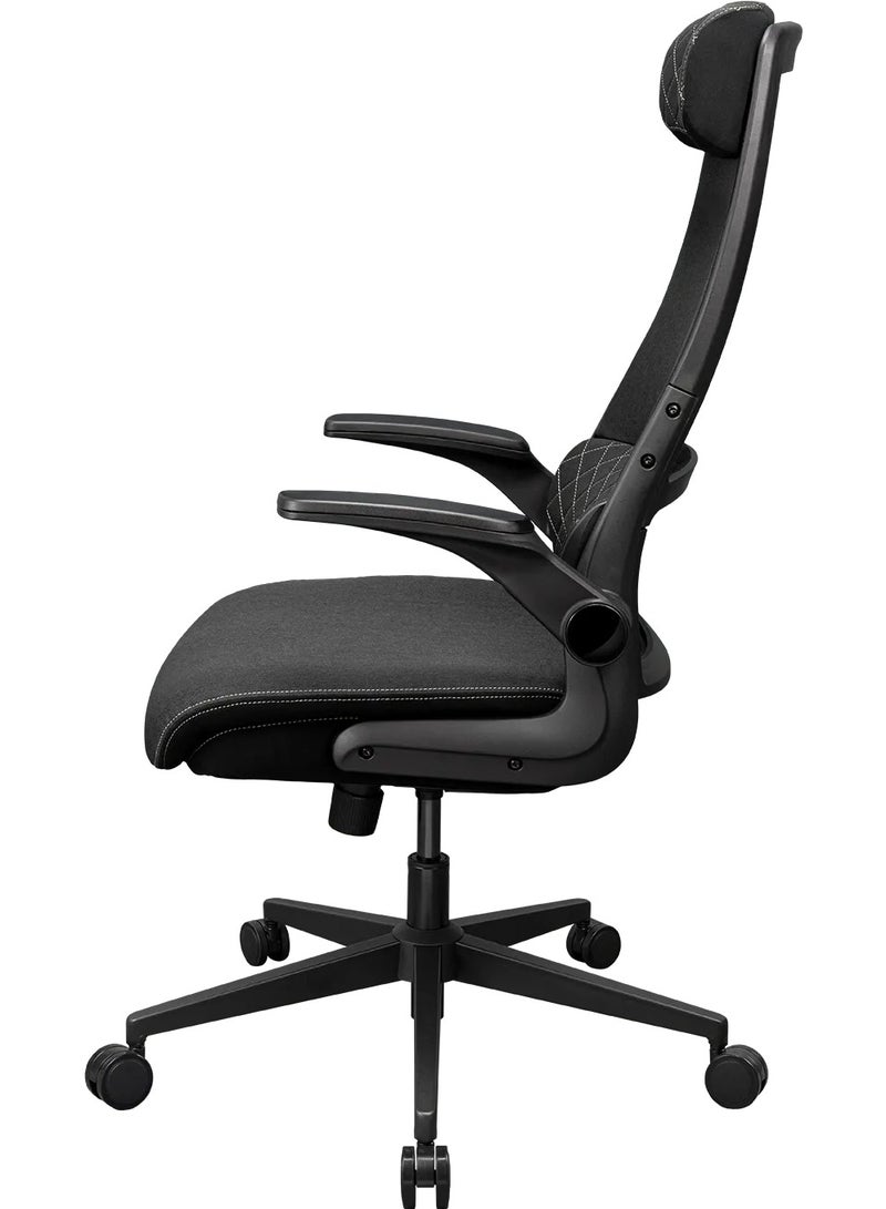 Cougar STRYDER Ergonomic Gaming Chair with Adjustable Headrest, Lumbar Support, Multi-Density Foam Seat, Flip-Up Armrests, Breathable Fabric, Heavy-Duty Base & Smooth Casters, Office & Gaming Chair, Black | 3MSTDBLB.0001 - Image 5