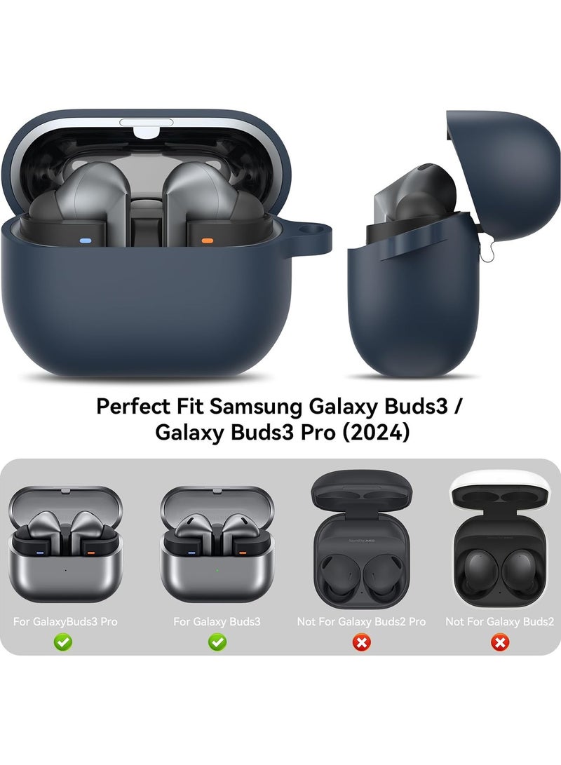 Silicone Protective  Case Cover for Samsung Galaxy Buds 3/Galaxy Buds 3 Pro with Keychain  (Blue) - Image 2