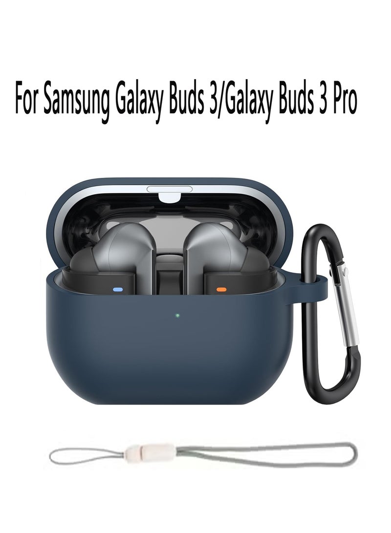 Silicone Protective  Case Cover for Samsung Galaxy Buds 3/Galaxy Buds 3 Pro with Keychain  (Blue) - Image 1