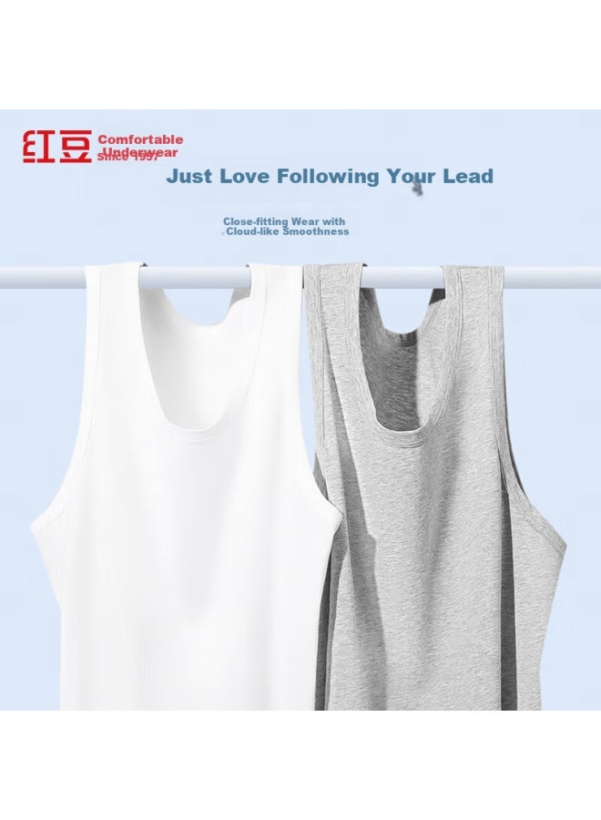 hongdou Hodo Men's Antibacterial Pure Cotton Sweat-absorbing Breathable Simple Sports Vest 2-pack Summer New Arrival - Image 2