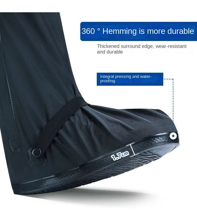 High Top Shoe Covers For Outdoor Cycling Knight Black Tall Tube L Code 40-42 Anti Slip Rain Sand Snow Protection Unisex - Image 4