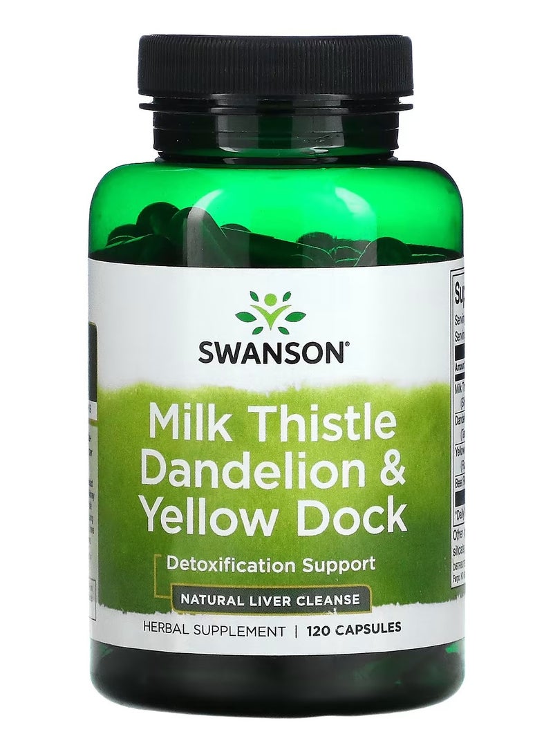 سوانسون، حليب الشوك الهندباء والحوض الأصفر، 120 كبسولة