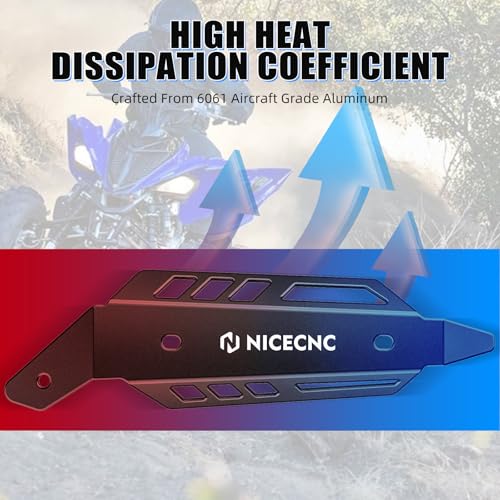 NICECNC Motorcycle Mid Exhaust Shield Compatible with Yamaha Raptor 700 YFM700 2015 2016 2017 2018 2019 2020-2024, Raptor 700R YFM700R 2015-2024, Raptor 700R YFM700R SE 2017-2024, See Fitments - Image 3