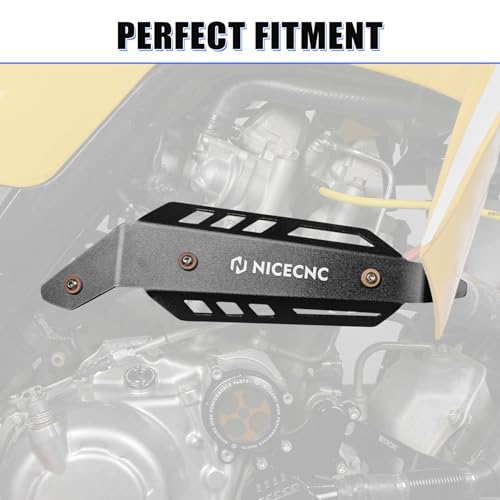 NICECNC Motorcycle Mid Exhaust Shield Compatible with Yamaha Raptor 700 YFM700 2015 2016 2017 2018 2019 2020-2024, Raptor 700R YFM700R 2015-2024, Raptor 700R YFM700R SE 2017-2024, See Fitments - Image 2