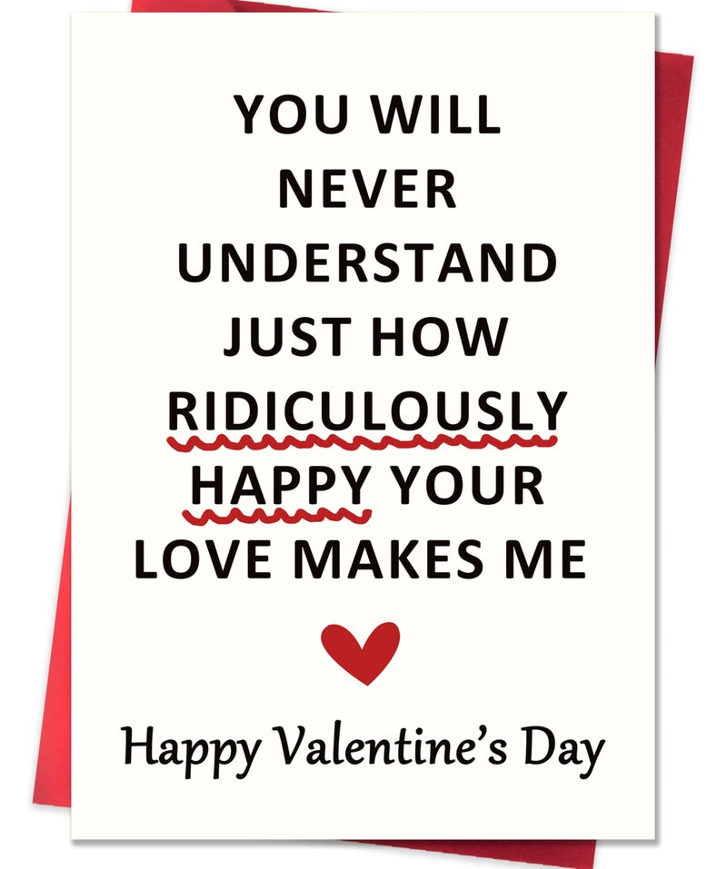 Smithtuy Valentines Day Card,Valentines Day Cards Gifts for Him Her,Valentines Day Card for Husband Wife Boyfriend Girlfriend Fiance Fiancee Couples Men Women - Image 1