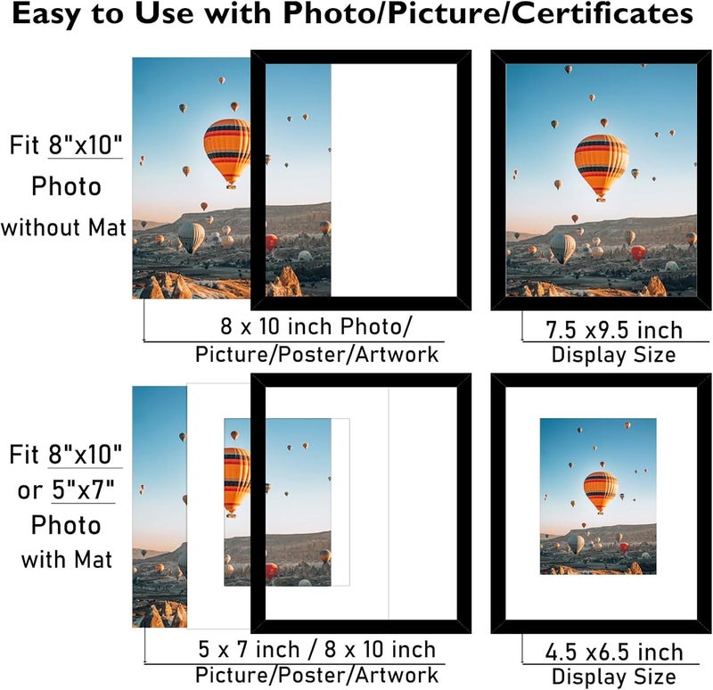 JCJMY إطار صور بمقاس 14x19 بلون أسود، لعرض الصور بمقاس 14x19 مع أو بدون ورقة زخرفية، إطار كبير للتعليق على الحائط بمقاس 14x19. - Image 2