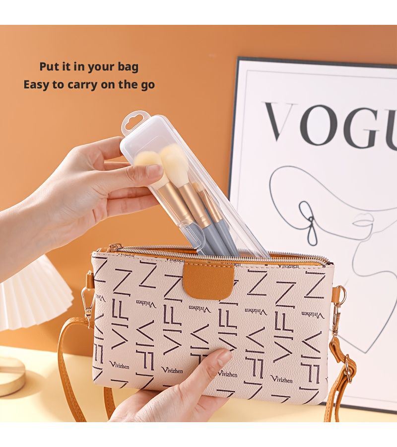 4pcs Transparent Travel Makeup Brush Case Dustproof Crushproof Plastic Protective Cover With Lid For Bathroom Storage Suitable For Brushes Lipstick Eyeshadow Containers Portable Small Items Holder - Image 4