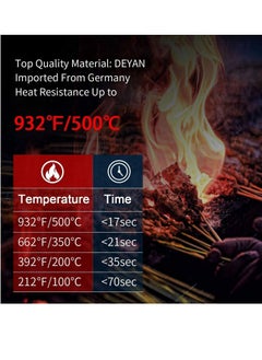 Y&D MAKINGTEC BBQ Grilling Gloves, Oven Gloves 932°F Extreme Heat Resistant Grill Food Grade Kitchen Mitts, Non-Slip Cooking Hot for Barbecue, Cooking, Cutting, Baking, Welding  - Image 3