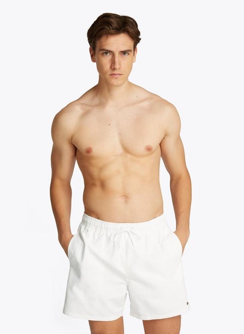 Medium Length Drawstring Swim Trunks