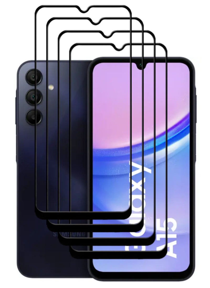 ACLIX 4 Pieces Antistatic ESD Dustproof Premium Quality High Definition Tempered Glass Screen Protector Designed For Samsung Galaxy A15 - Image 1
