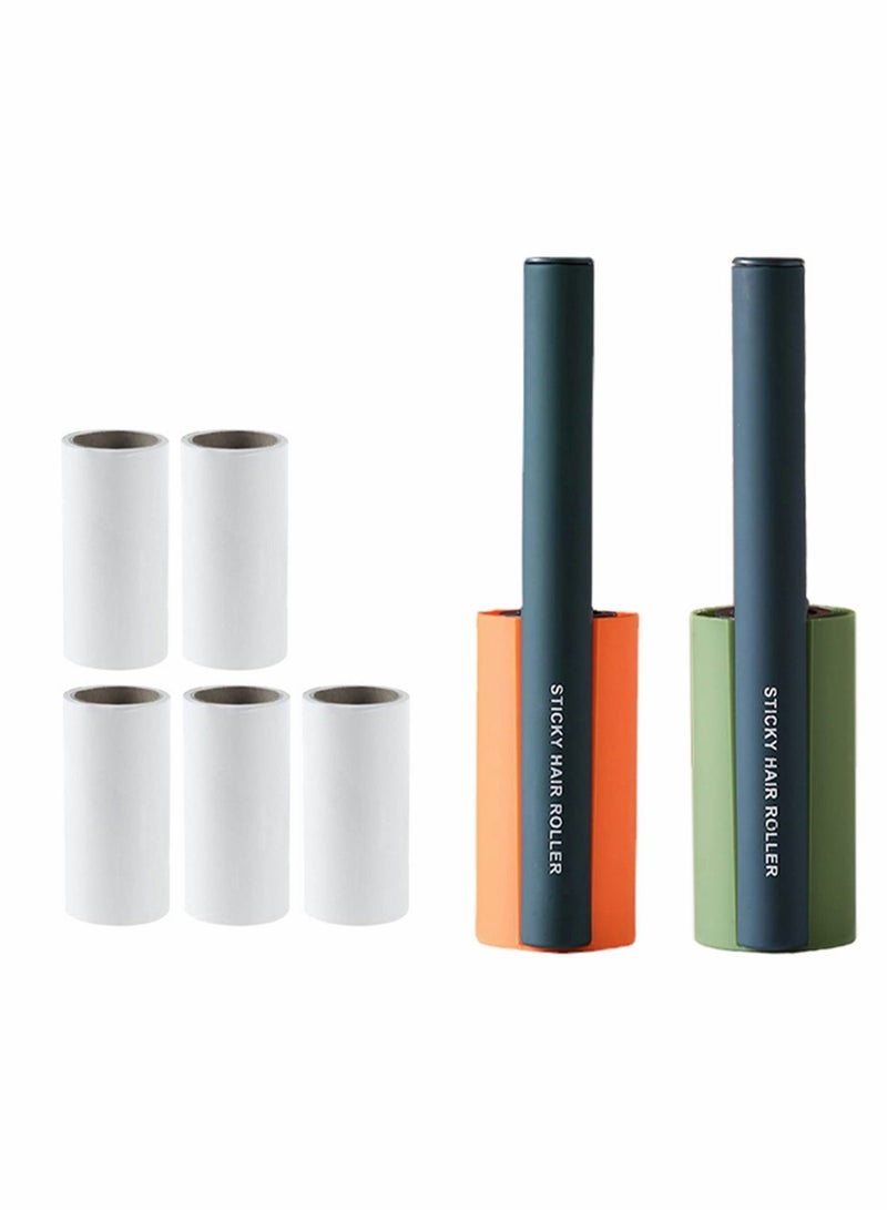 Excefore أسطوانات إزالة الوبر لشعر الحيوانات الأليفة، أسطوانة الملابس، أسطوانة الوبر للملابس، فرشاة إزالة الوبر اللاصقة الإضافية، مزيل شعر الحيوانات الأليفة، أسطوانة لاصقة 2 أسطوانة بالإضافة إلى 5 إعادة تعبئة - Image 1