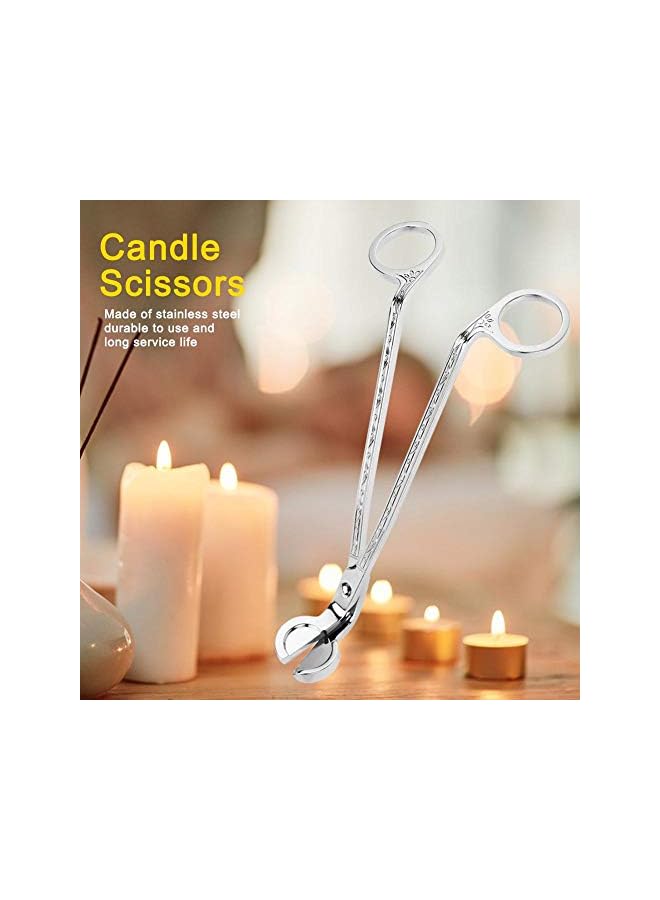 The Bros Home Decor Stainless Steel Candle Snuffer Wick Trimmer Scissors Colorful Fashion Plating Candle Heart Clip Wick Trimmer Scissors Tool(Silver) - Image 2