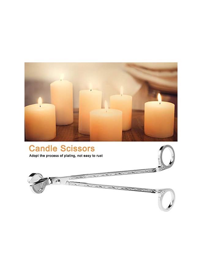 The Bros Home Decor Stainless Steel Candle Snuffer Wick Trimmer Scissors Colorful Fashion Plating Candle Heart Clip Wick Trimmer Scissors Tool(Silver) - Image 3