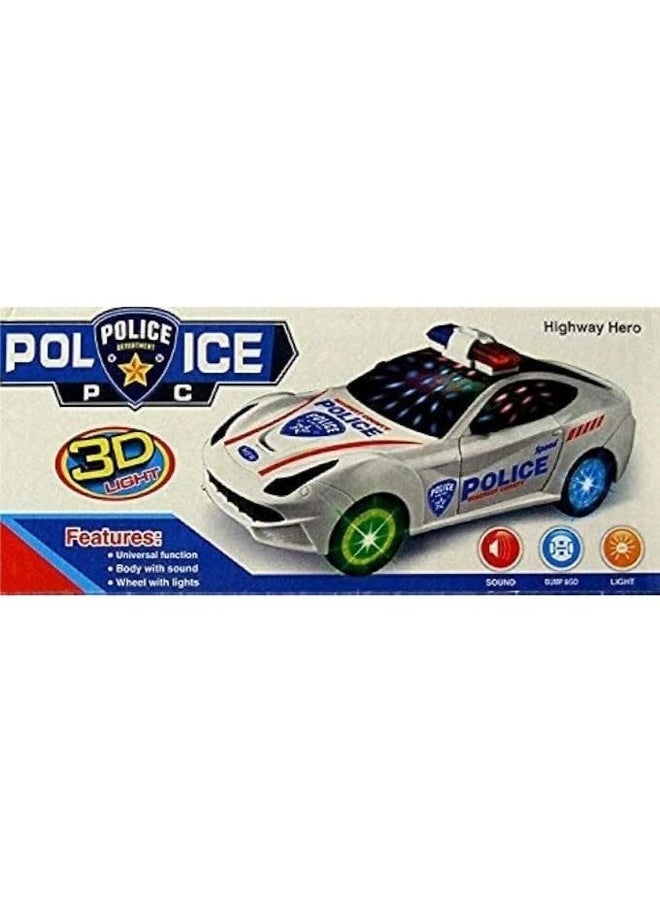 Manos - Manos Light and Musical 360° Rotating Police Car Toy for Kids, Ages 3+, White Batteries Not Included - Image 1