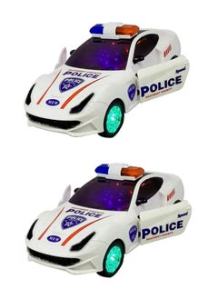 Manos Manos Light and Musical 360° Rotating Police Car Toy for Kids, Ages 3+, White Batteries Not Included  - Image 1
