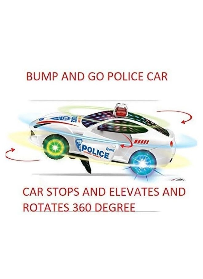 Manos - Manos Light and Musical 360° Rotating Police Car Toy for Kids, Ages 3+, White Batteries Not Included - Image 1