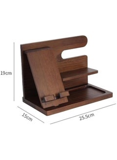 Generic Wood Phone Docking Station Ash Key Holder Wallet Stand Watch Organizer,Nightstand Organizer Idea Gadgets for Men Husband Wife Dad Son Boyfriend Birthday Gifts  - Image 3