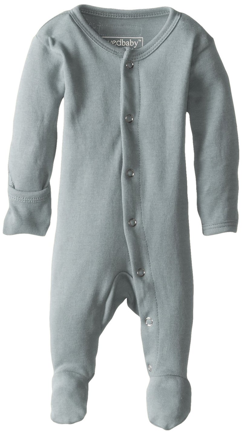 L'ovedbaby Baby Girls Organic Snap One-Piece Footies, Seafoam, 9-12 Months US - Image 4