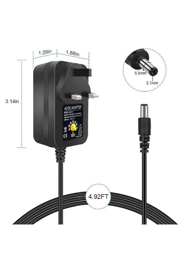 لومس أورا محول طاقة عالمي بقدرة 30 وات، شاحن عالمي بجهد 3 فولت إلى 12 فولت، محول طاقة متعدد الفولت مع 8 أطراف للإلكترونيات المنزلية - Image 3