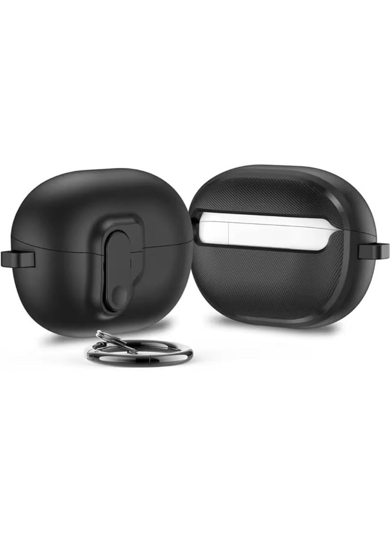 حافظة عصرية مزودة بقفل لسماعات HUAWEI FreeBuds Pro 5 (إصدار 2025)؛ توفر حماية فائقة المتانة ومقاومة للصدمات مع آلية قفل آمنة، وتتميز بخاصية العمل كحامل للهاتف. (اسود) - Image 1