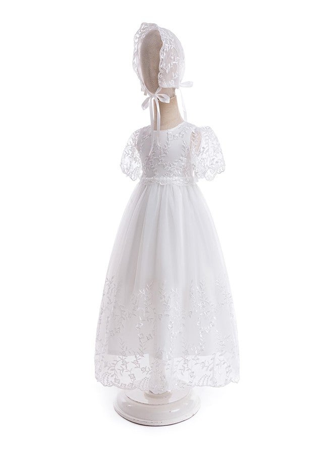 DPKM Baby Girls White Christening Dress Lace Toddler Baptism Gown Outfit for Formal Party Infant Wedding Dresses - Image 4
