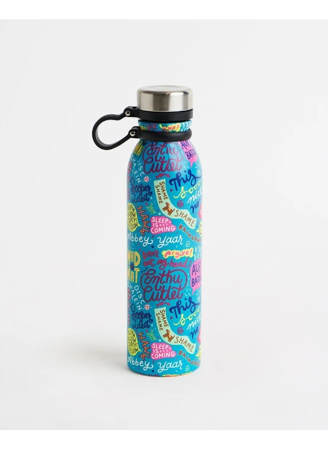 Chumbak Quirky India Steel Bottle, 750ml