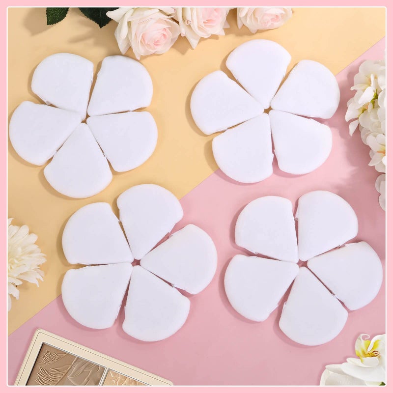 Thrilez 20pcs Triangle Powder Puff, Loose Powder Puffs Makeup Puff for Face Powder, Setting Powder Puff for Make Up, Face Puff Pads for Press Powder, Sponge Powder Applicator for Face and Eye (White) - Image 2