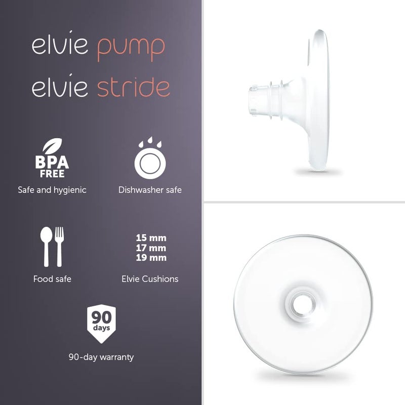 Elvie - Nipple Cushions - 15mm - Soft Silicone to Enhance fit for Improved Comfort and Efficiency - Accessories & Breastfeeding Essentials - BPA Free, Dishwasher Safe - 2 Count - Image 2