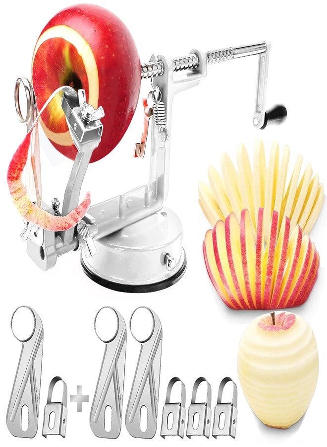 tatida Apple Peeler Corer, Long lasting Chrome Cast Magnesium Alloy Apple Peeler Slicer Corer with Stainless Steel Blades and Powerful Suction Base for Apples and Potatoes(White) - Image 1