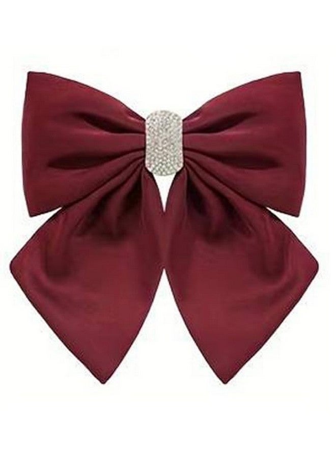 YouBella Jewellery for Women Stylish Bow Shaped Hair Clip Hair Accessories for Women and Girls (Red) - Image 1