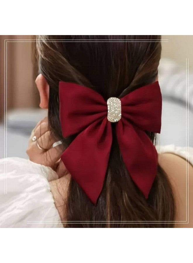 YouBella Jewellery for Women Stylish Bow Shaped Hair Clip Hair Accessories for Women and Girls (Red) - Image 5