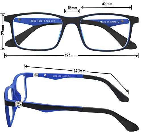 Yogo Vision Kids Computer Glasses Blue Light Blocking Filter Video Games Tablets Electronic Devices Protects Against Eyestrain For Boys Girls Black and Blue FramCase Included - Image 5