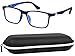 Yogo Vision Kids Computer Glasses Blue Light Blocking Filter Video Games Tablets Electronic Devices Protects Against Eyestrain For Boys Girls Black and Blue FramCase Included - Image 1