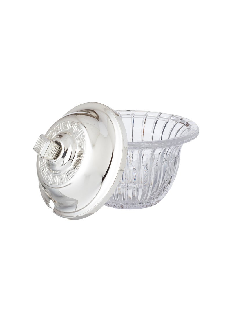Dania Decorative Striped Glass Sugar Can With Metal Lid  - Image 2