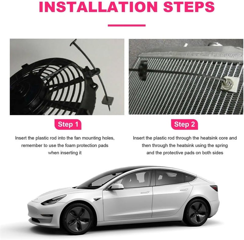 2 PCS Fan Mounting Kit, Universal Car Electric Radiator Fan Plastic Tie Strap Installation Kit, Vehicle Mounting Accessories for Electric Cooling Fan and Transmission Cooler - Image 4