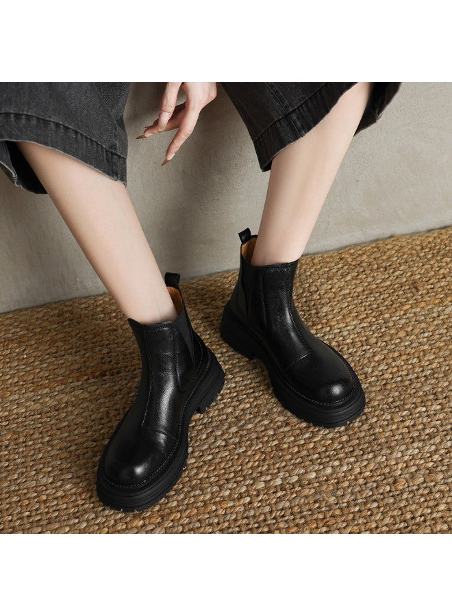AME Fashion Ankle Boots 2025 Autumn Winter New Slip-on Versatile Comfortable Women Boots Simple V-cut Chelsea Boots - Image 3