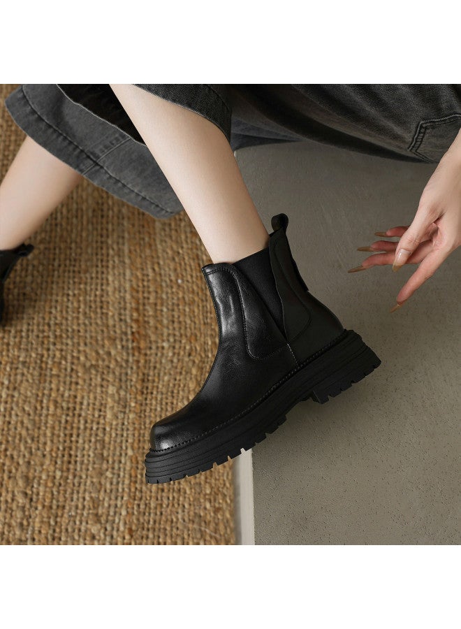 AME Fashion Ankle Boots 2025 Autumn Winter New Slip-on Versatile Comfortable Women Boots Simple V-cut Chelsea Boots - Image 2