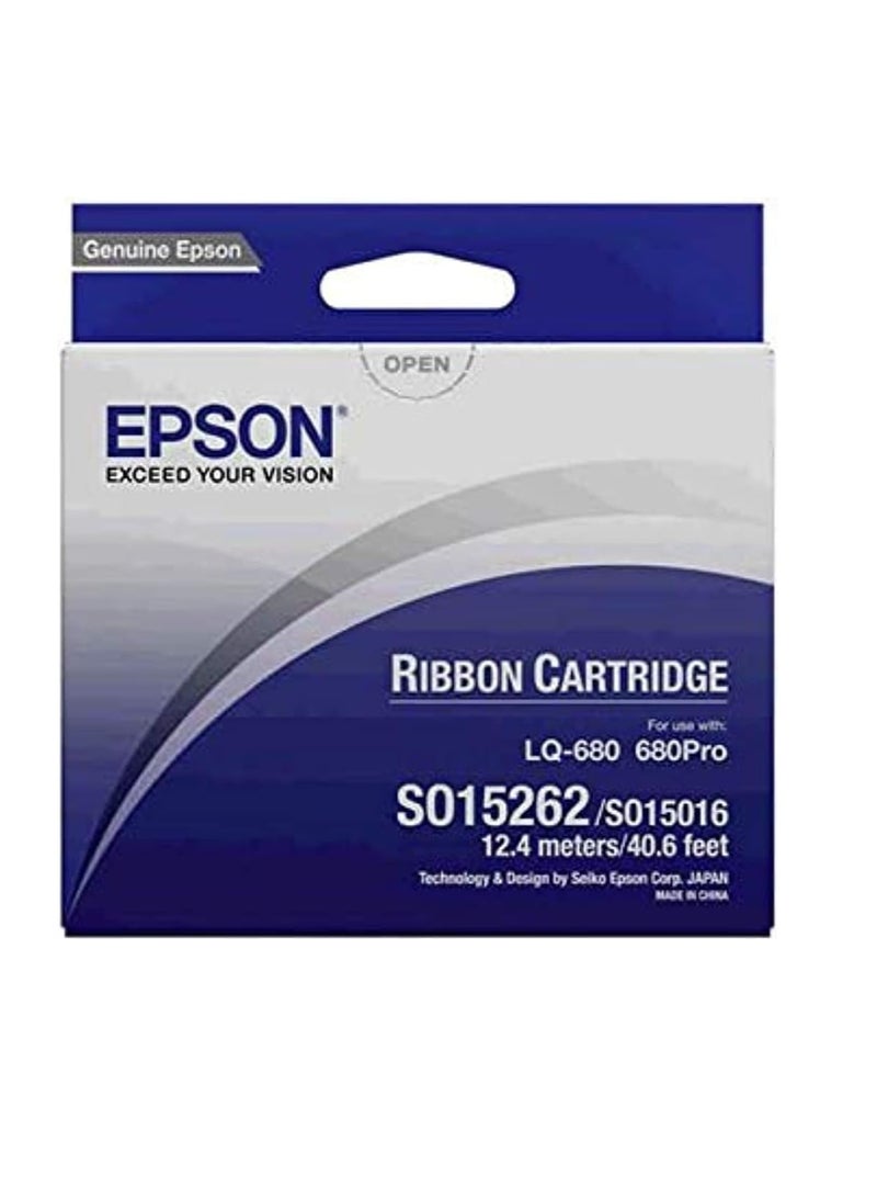 Original Ink Ribbons for LQ 2500 Series 7762, LQ680 / 7762 15262 C13S015016 C13S015262 S015016 S015262 - Premium Nylon Ribbon - Black - Image 1