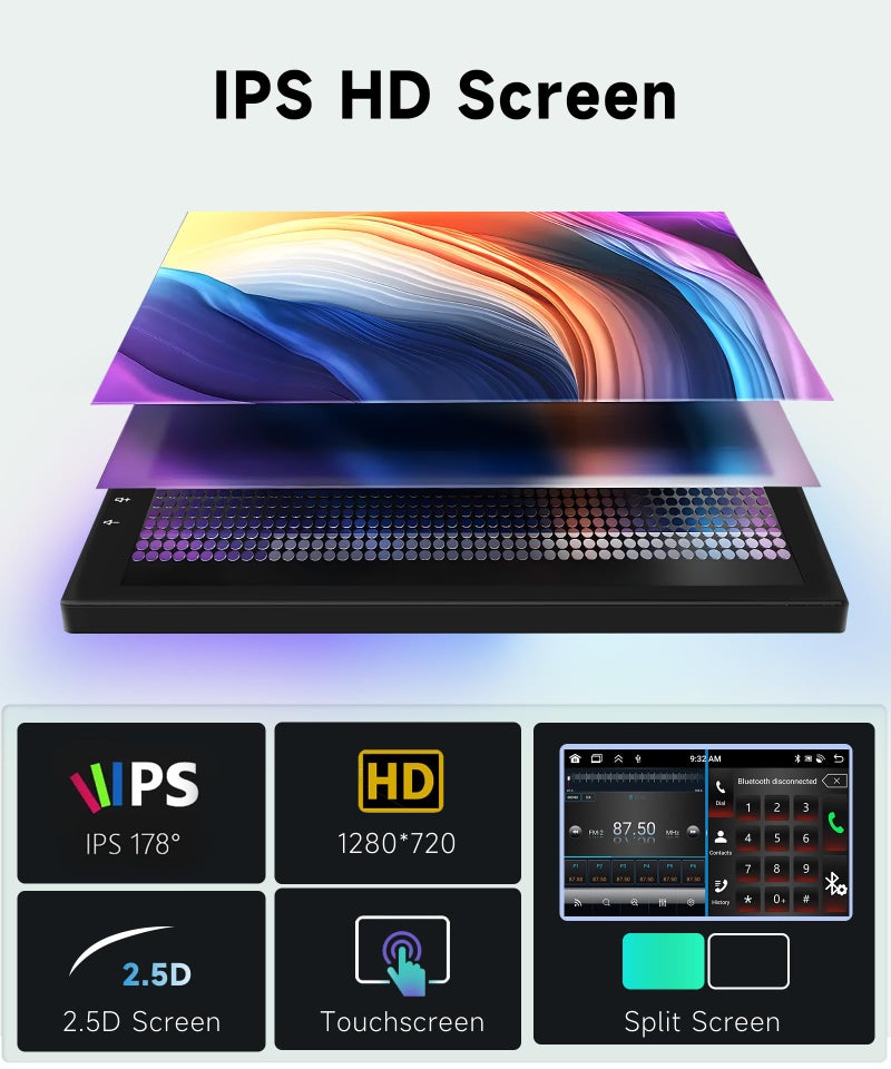 Podofo 8 CORE 4G+64G Car Stereo Radio for Honda CRV 2002-2006 with Wireless CarPlay Android Auto, 9 Inch 1280 * 720P IPS Touch Screen Head Unit Android 13 GPS WiFi Bluetooth 32-Band DSP SWC HD Camera - Image 5