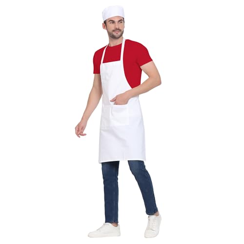 uniformer Apron for Men and Women | Durable & Stylish for Kitchen, Restaurant, Cafes | Ideal for Chefs, Bakers & Home Cooks | Easy to Clean | Unisex Design (White_Pack of 12) - Image 3