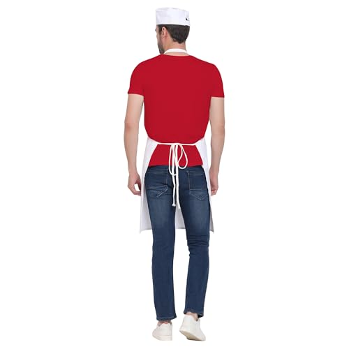 uniformer Apron for Men and Women | Durable & Stylish for Kitchen, Restaurant, Cafes | Ideal for Chefs, Bakers & Home Cooks | Easy to Clean | Unisex Design (White_Pack of 12) - Image 4