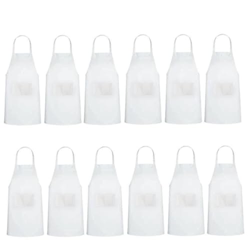uniformer Apron for Men and Women | Durable & Stylish for Kitchen, Restaurant, Cafes | Ideal for Chefs, Bakers & Home Cooks | Easy to Clean | Unisex Design (White_Pack of 12) - Image 2