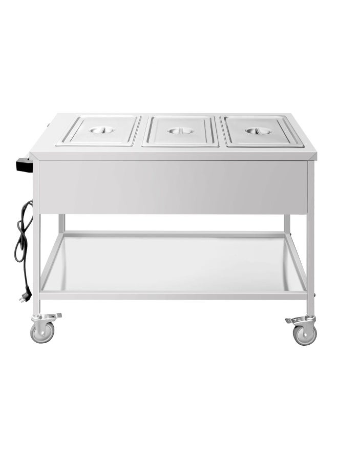AL KHAYAM * The picture may slightly differ from the original.  Commercial Heated Bain Marie Trolley ECO – 3x GN 1/1 - 30–90°C - 1.95 kW - Drain Tap - Image 2