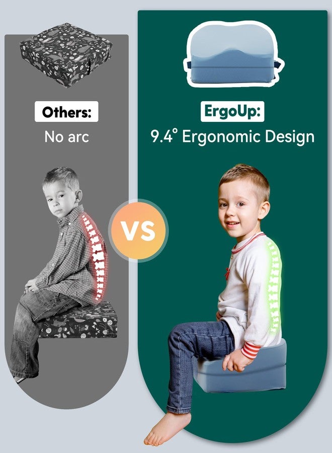 BABELIO كرسي تعزيز مصمم بشكل مريح 2 في 1 من بابلينو لمقعد المطبخ، يعزز الوضعية المستقيمة الصحيحة، كرسي تعزيز للأطفال لطاولة الطعام، غطاء قابل للإزالة والغسل، مناسب من 18 شهرًا إلى 5 سنوات، أزرق - Image 2