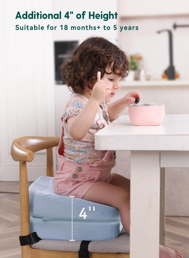 BABELIO كرسي تعزيز مصمم بشكل مريح 2 في 1 من بابلينو لمقعد المطبخ، يعزز الوضعية المستقيمة الصحيحة، كرسي تعزيز للأطفال لطاولة الطعام، غطاء قابل للإزالة والغسل، مناسب من 18 شهرًا إلى 5 سنوات، أزرق - Image 5