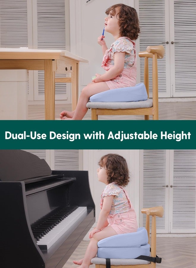 BABELIO كرسي تعزيز مصمم بشكل مريح 2 في 1 من بابلينو لمقعد المطبخ، يعزز الوضعية المستقيمة الصحيحة، كرسي تعزيز للأطفال لطاولة الطعام، غطاء قابل للإزالة والغسل، مناسب من 18 شهرًا إلى 5 سنوات، أزرق - Image 3