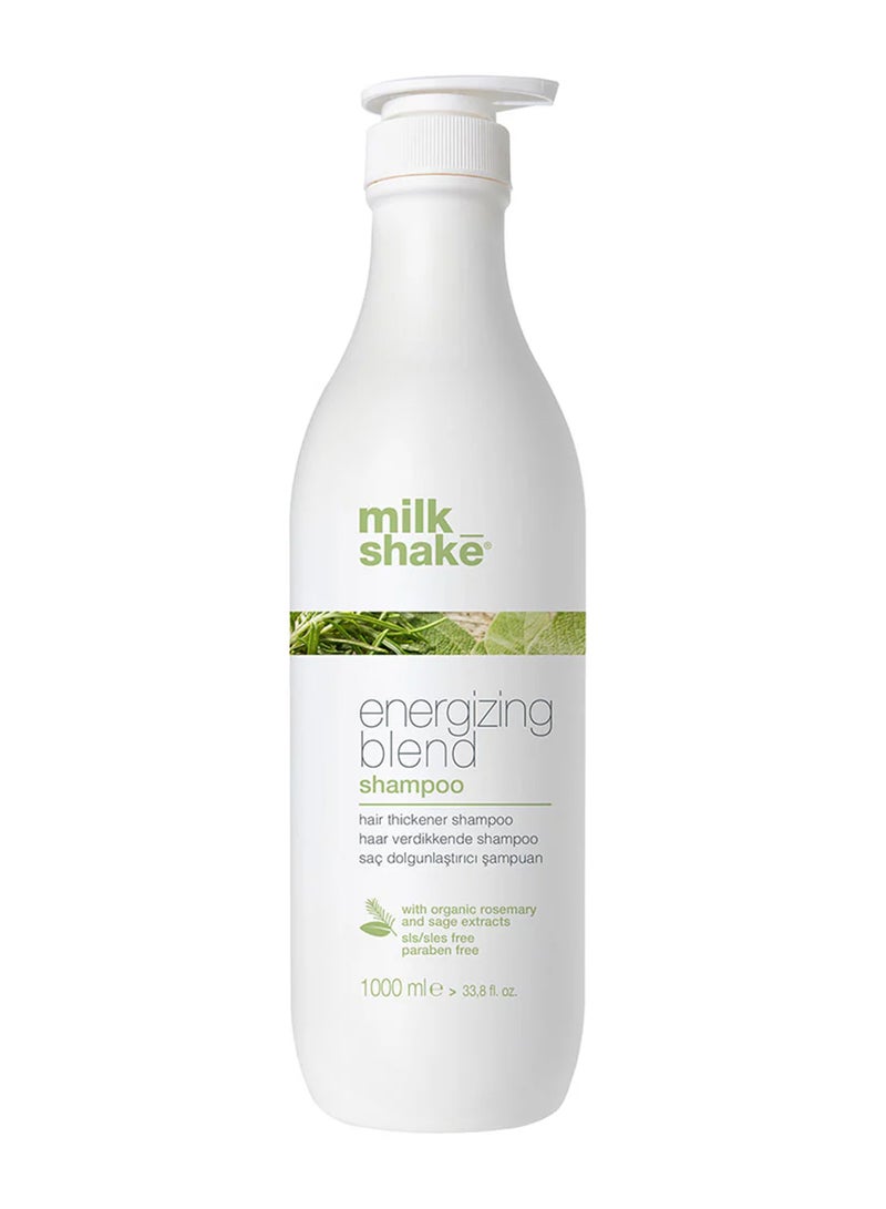 Milk Shake شامبو مزيج منشط – إكليل الجبل، المريمية والزيوت الأساسية للشعر الناعم، الرقيق والهش – منظف لطيف مع بانثينول لتحفيز فروة الرأس، الكثافة، القوة والشعور المنعش، 1 لتر - Image 1