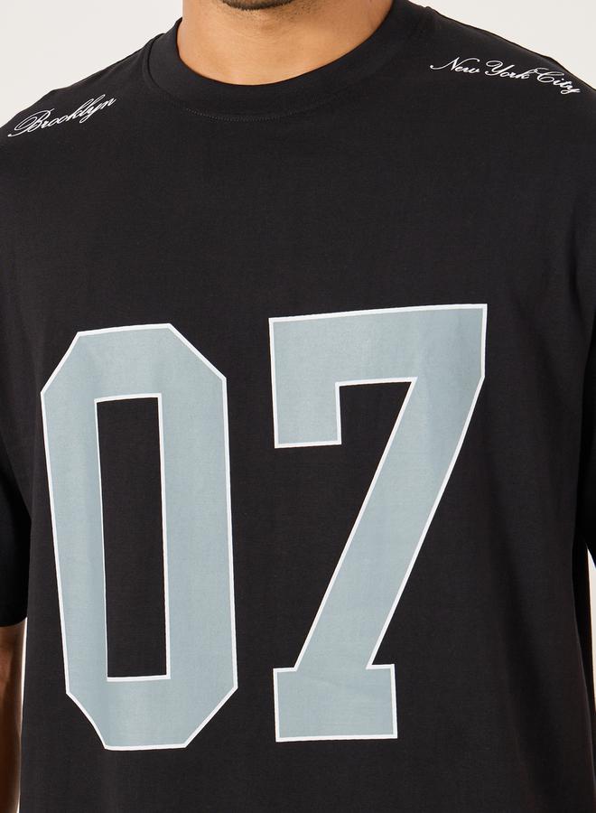 Styli Varsity Printed Jersey Oversized T-Shirt  - Image 3